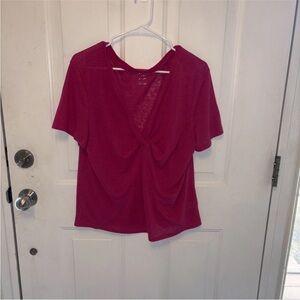 a new day Magenta Short Sleeve Top